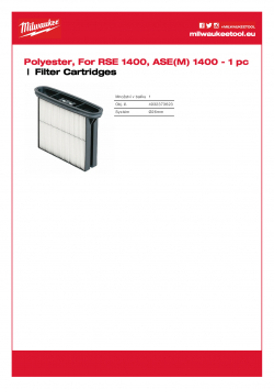 MILWAUKEE Filter Cartridges Skládaný polyesterový filtr, 2 ks. 4932373623 A4 PDF