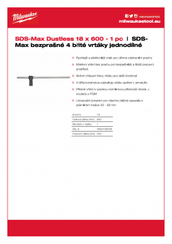 MILWAUKEE SDS-Max Dustless drill bits  4932459288 A4 PDF