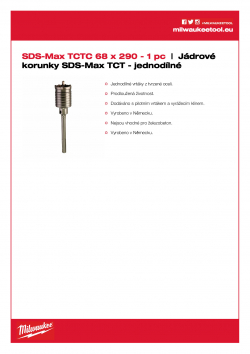 MILWAUKEE SDS-Max TCT Core Cutters - One Piece Design  4932399374 A4 PDF