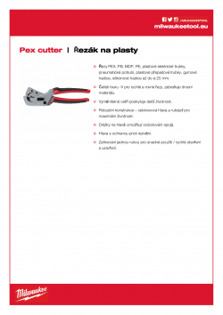 MILWAUKEE Pex cutter Řezák na plasty 48224202 A4 PDF