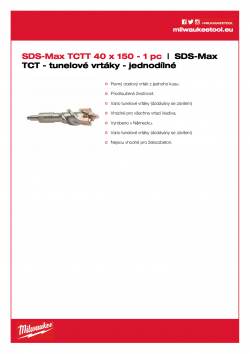 MILWAUKEE SDS-Max TCT Tunnel Drills  4932430743 A4 PDF