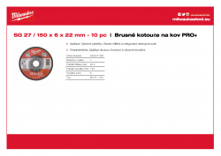 MILWAUKEE Metal Grinding Discs SG 27 / 150 4932471387 A4 PDF