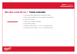MILWAUKEE Slim Box Levels Tenké vodováhy 80 cm nemagnetické 4932459092 A4 PDF