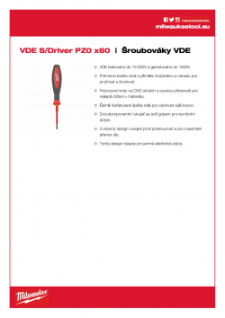 MILWAUKEE VDE Screwdrivers PZ0 x 60 4932464046 A4 PDF