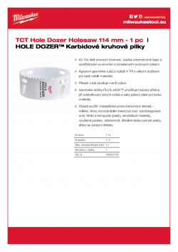 MILWAUKEE Hole Dozer Holesaws with Carbide Teeth  49560746 A4 PDF