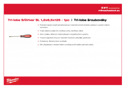 MILWAUKEE Tri-lobe Screwdrivers SL 1.2 x 6.5 x 125 4932471781 A4 PDF