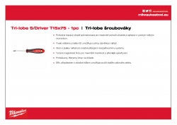 MILWAUKEE Tri-lobe Screwdrivers T15 x 75 4932471800 A4 PDF