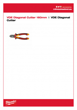 MILWAUKEE VDE Diagonal Cutter VDE boční štípací kleště  160 mm 4932464567 A4 PDF