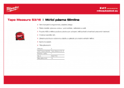 MILWAUKEE Slimline Tape Measures S3 / 16 48227703 A4 PDF