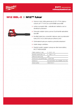 MILWAUKEE M12 BBL M12™ fukar 4933472214 A4 PDF