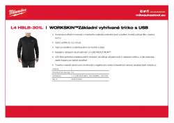 MILWAUKEE L4 HBLB WORKSKIN™Základní vyhřívaná vrstva  dobíjená přes USB 4933478083 A4 PDF