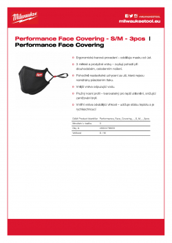 MILWAUKEE Performance Face Covering Sportovní obličejová maska S/M - 3 ks 4932478865 A4 PDF