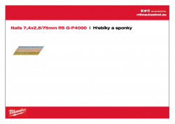 MILWAUKEE Nails Hřebíky s hlavou ve tvaru D 7,4 × 2,8 / 75 mm / 34° RS G - 4 000 4932478402 A4 PDF
