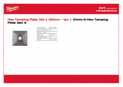 MILWAUKEE 21mm K-Hex Tamping Plate Gen 2  4932479220 A4 PDF