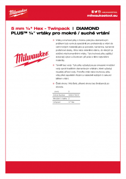 MILWAUKEE Diamond Max wet / dry drill bits  4932479231 A4 PDF