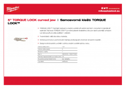 MILWAUKEE TORQUE LOCK™ locking pliers 5″ TORQUE LOCK™ zakřivená čelist 48223422 A4 PDF