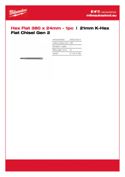 MILWAUKEE 21mm K-Hex Flat Chisel Gen 2  4932479214 A4 PDF
