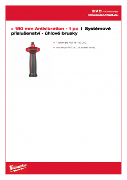 MILWAUKEE System accessories - Angle grinders Antivibrační boční rukojeť 4932399992 A4 PDF