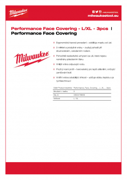MILWAUKEE Performance Face Covering Sportovní obličejová maska L/XL - 3 ks 4932478866 A4 PDF