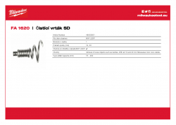 MILWAUKEE Funnel Auger SD Čistící vrták ke spirálám 16 mm a 20 mm 48532831 A4 PDF