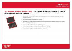 MILWAUKEE ½" impact socket sets ½″ SHOCKWAVE™ IMPACT DUTY sada prodloužených hlavic 10 ks 4932352861 A4 PDF