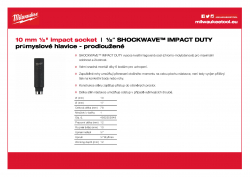 MILWAUKEE ½" impact sockets - deep 10 mm ½" průmyslová hlavice prodloužená 4932352848 A4 PDF