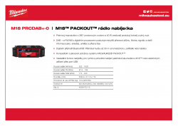 MILWAUKEE M18 PRCDAB+ M18™ PACKOUT™ rádio nabíječka 4933472112 A4 PDF