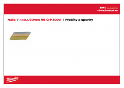 MILWAUKEE Nails Hřebíky s hlavou ve tvaru D 7,4 × 3,1 / 90 mm / 34° RS G - 3 000 4932478404 A4 PDF