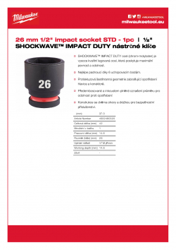 MILWAUKEE 1/2" impact sockets - std II  4932480320 A4 PDF