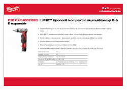 MILWAUKEE C12 PXP M12™ kompaktný Q & E expandér 4933381990 A4 PDF