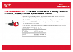 MILWAUKEE M18 ONEFHIWF1D M18 FUEL™ ONE-KEY™ 1″ rázový utahovák D-rukojeť, pojistný kroužek a prodloužené vřeteno 4933471755 A4 PDF