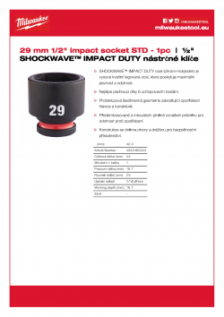 MILWAUKEE 1/2" impact sockets - std II  4932480323 A4 PDF