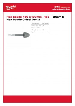 MILWAUKEE 21mm K-Hex Spade Chisel Gen 2  4932479218 A4 PDF