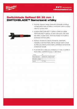 MILWAUKEE Switchblade Selfeed Drills  4932479497 A4 PDF