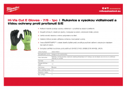 MILWAUKEE Hi-Vis Cut E Gloves Rukavice s vysokou viditelností a třídou ochrany proti proříznutí 5/E - 7/S - 1 ks 4932479931 A4 PDF