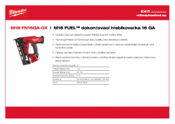 MILWAUKEE M18 FN16GA M18 FUEL™ dokončovací hřebíkovačka 16 GA 4933478094 A4 PDF