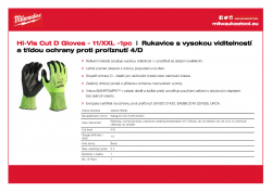 MILWAUKEE Hi-Vis Cut D Gloves Rukavice s vysokou viditelností a třídou ochrany proti proříznutí 4/D - 11/XXL - 1 ks 4932479930 A4 PDF