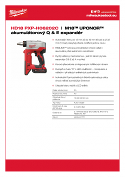 MILWAUKEE HD18 PXP M18™ Heavy Duty Q & E expandér 4933451162 A4 PDF