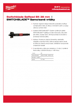 MILWAUKEE Switchblade Selfeed Drills  4932479498 A4 PDF