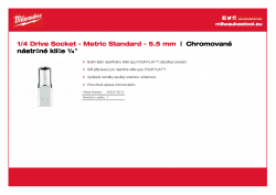 MILWAUKEE 1/4 Drive Sockets Nástrčný klíč ¼″ - 5,5 mm 4932478313 A4 PDF