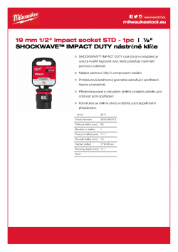 MILWAUKEE 1/2" impact sockets - std II  4932480313 A4 PDF