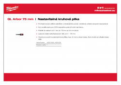 MILWAUKEE Adjustable Hole Cutter QL unašeč ¼″ Hex o délce 75 mm 4932479553 A4 PDF