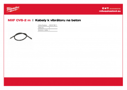 MILWAUKEE MXF CVS Kabel pro vibrátor 2m 4932478611 A4 PDF