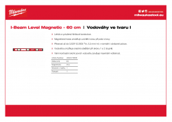 MILWAUKEE I-Beam Level Magnetická vodováha ve tvaru I - 60 cm 4932478565 A4 PDF