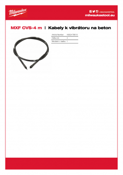 MILWAUKEE MXF CVS Kabel pro vibrátor 4 m 4932478610 A4 PDF