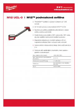 MILWAUKEE M12 UCL M12™ podvozková svítilna 4933478868 A4 PDF