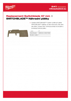 MILWAUKEE Switchblade replacement blades  4932479550 A4 PDF