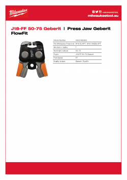 MILWAUKEE Press Jaw Geberit FlowFit  4932480983 A4 PDF