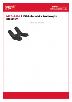 MILWAUKEE MPS-A MILWAUKEE® vyměnitelné čelisti pro trubkový stojan 4932478923 A4 PDF