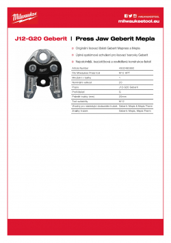 MILWAUKEE Press Jaw Geberit Mepla  4932480892 A4 PDF